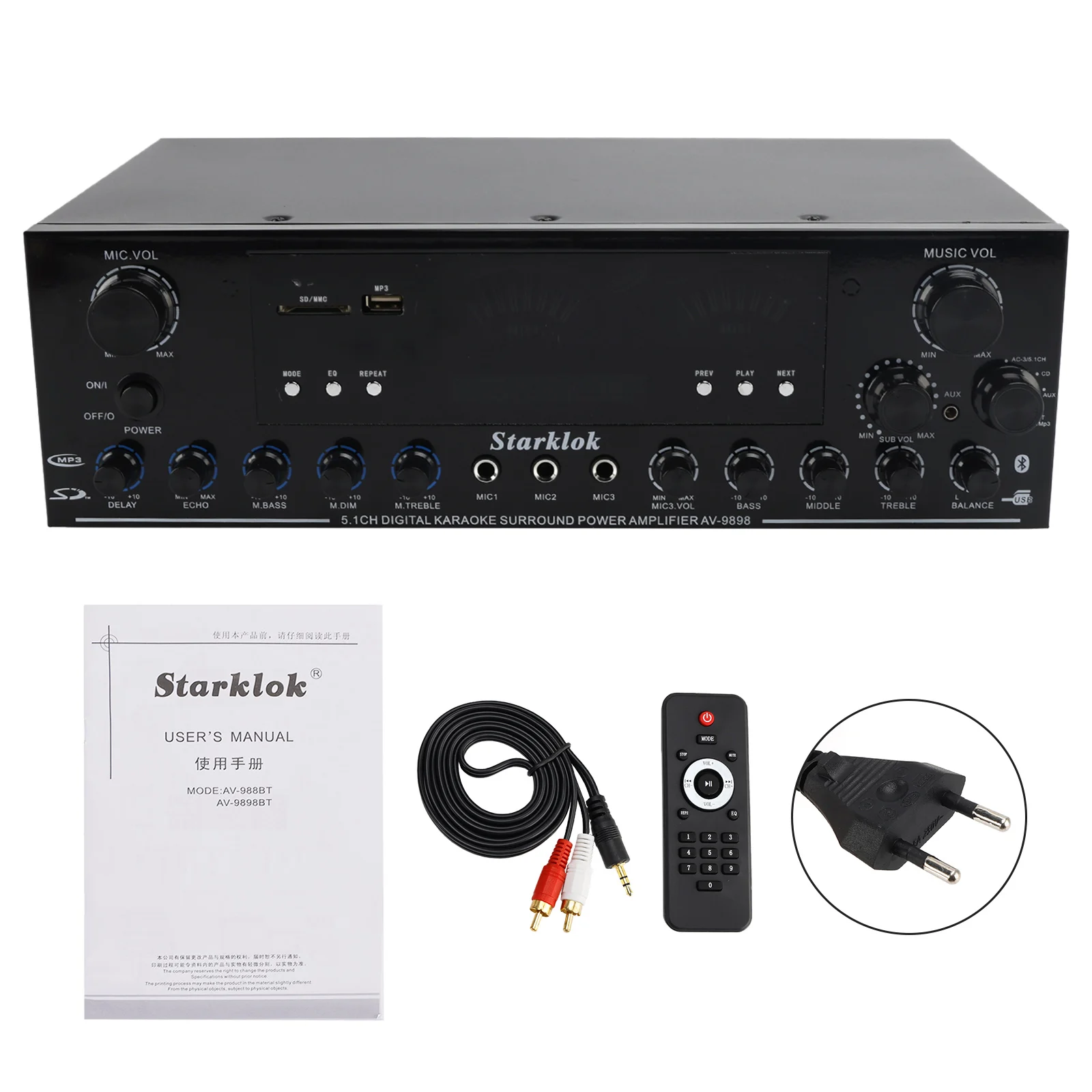 3000W Stereo HiFi Leistungsverstärker Hochleistungs 5.1-Kanal Subwoofer-Verstärker
