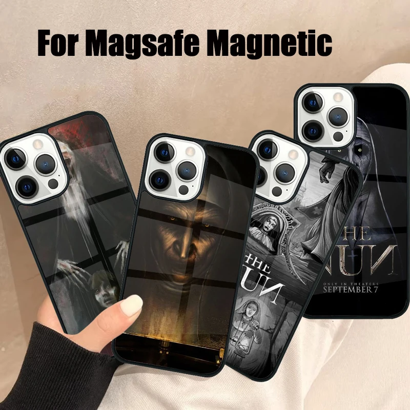 Sister Style Nun Sexy Girl Magsafe Phone Case For iPhone 16 15 14 13 12 11 Pro Max Plus Mirror Wireless Magnetic Cover