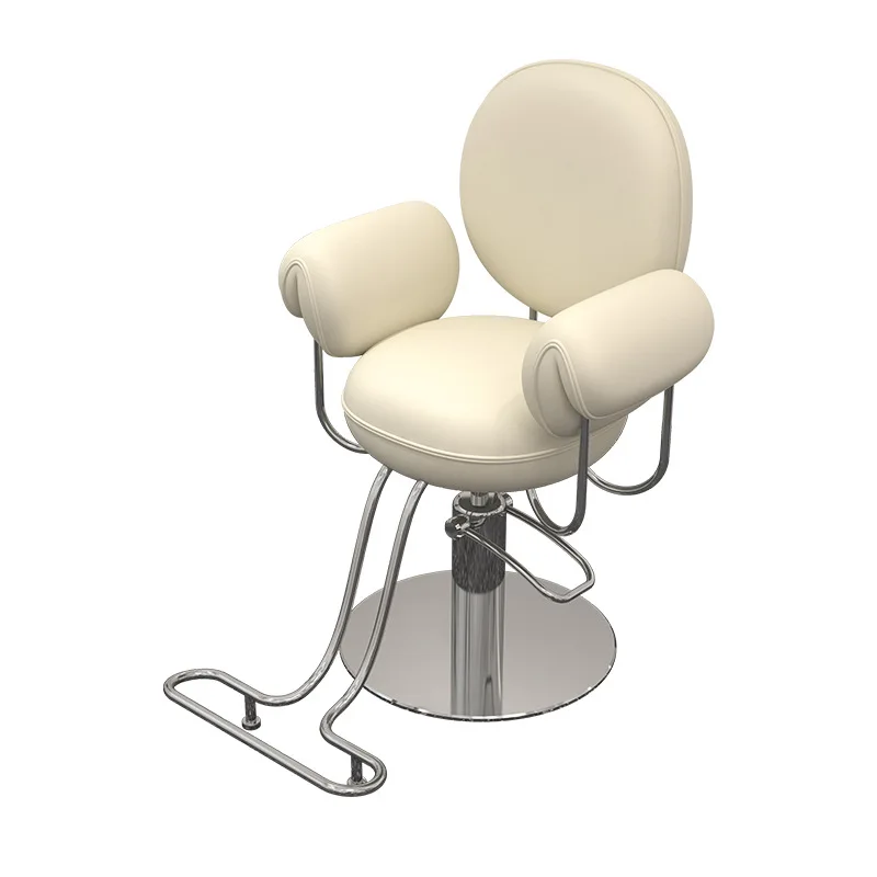 Leather Barber Chair with Rotatable Height Adjustable Armrest for Hair Salon