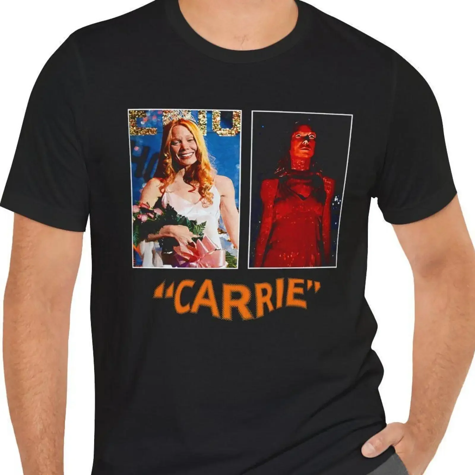 Carrie T Shirt Black  Horror Movie vintage Washed Soft Comfortable Stylish streetwear Slightly fashion designer clothes