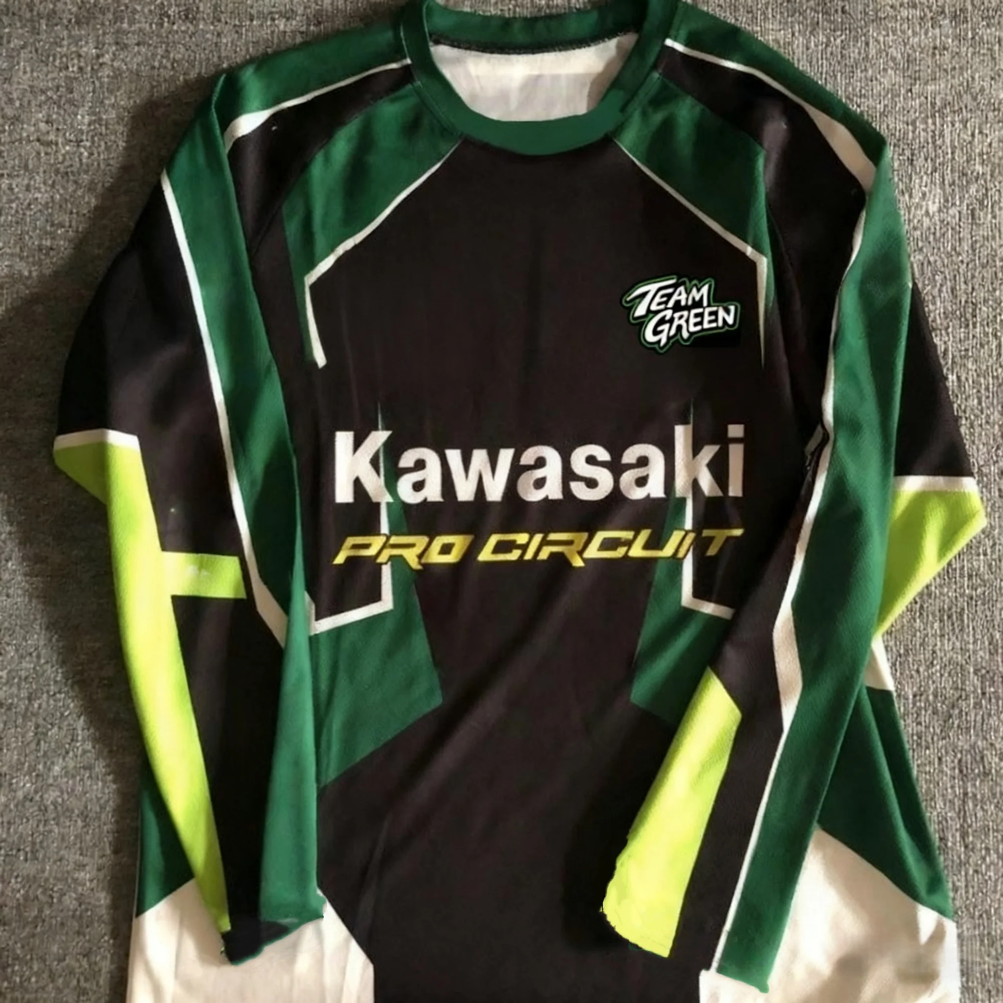 

Kawasaki Vintage Y2K Racing Long Sleeves T-shirt Newest Outdoor Summer Classic Tee Adults Loose Exercise Motorcycle Jersey