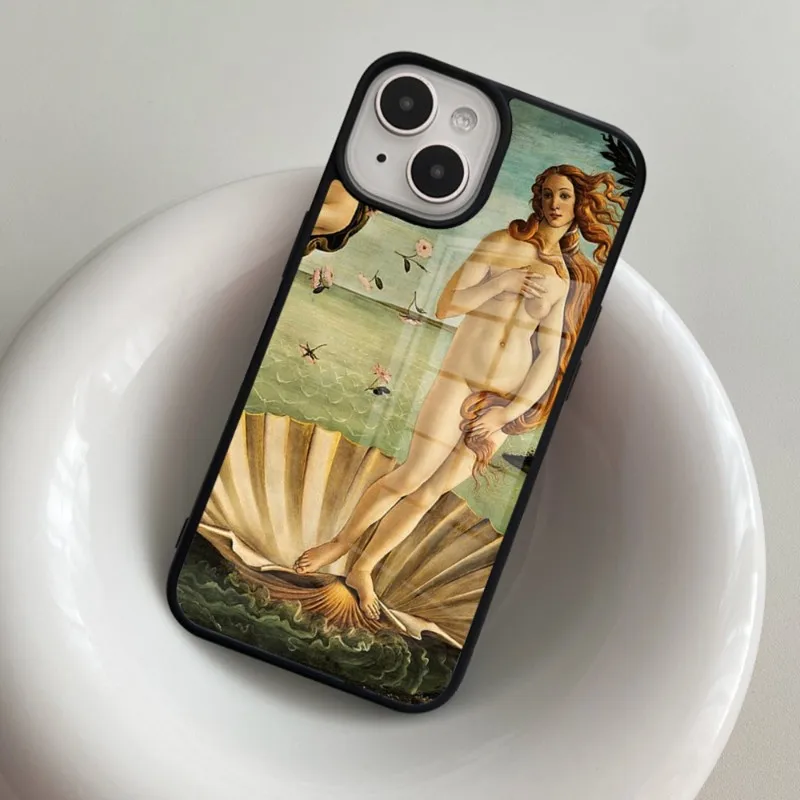 Art Painting The-Birth-Of-Venus Phone Case For Iphone 14ProMax 11 12 13 Pro Xs Max Mini Xr X 7 8 6 6s Plus PC+TPU Coque