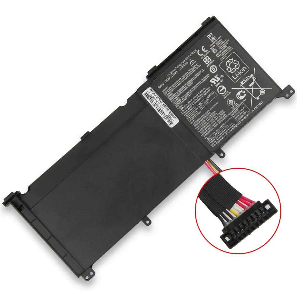 Imagem -03 - Bateria de Substituição Original para Asus C41n1416 3800mah Baterias G501 G601j Ux501vw Ux501jw N501l