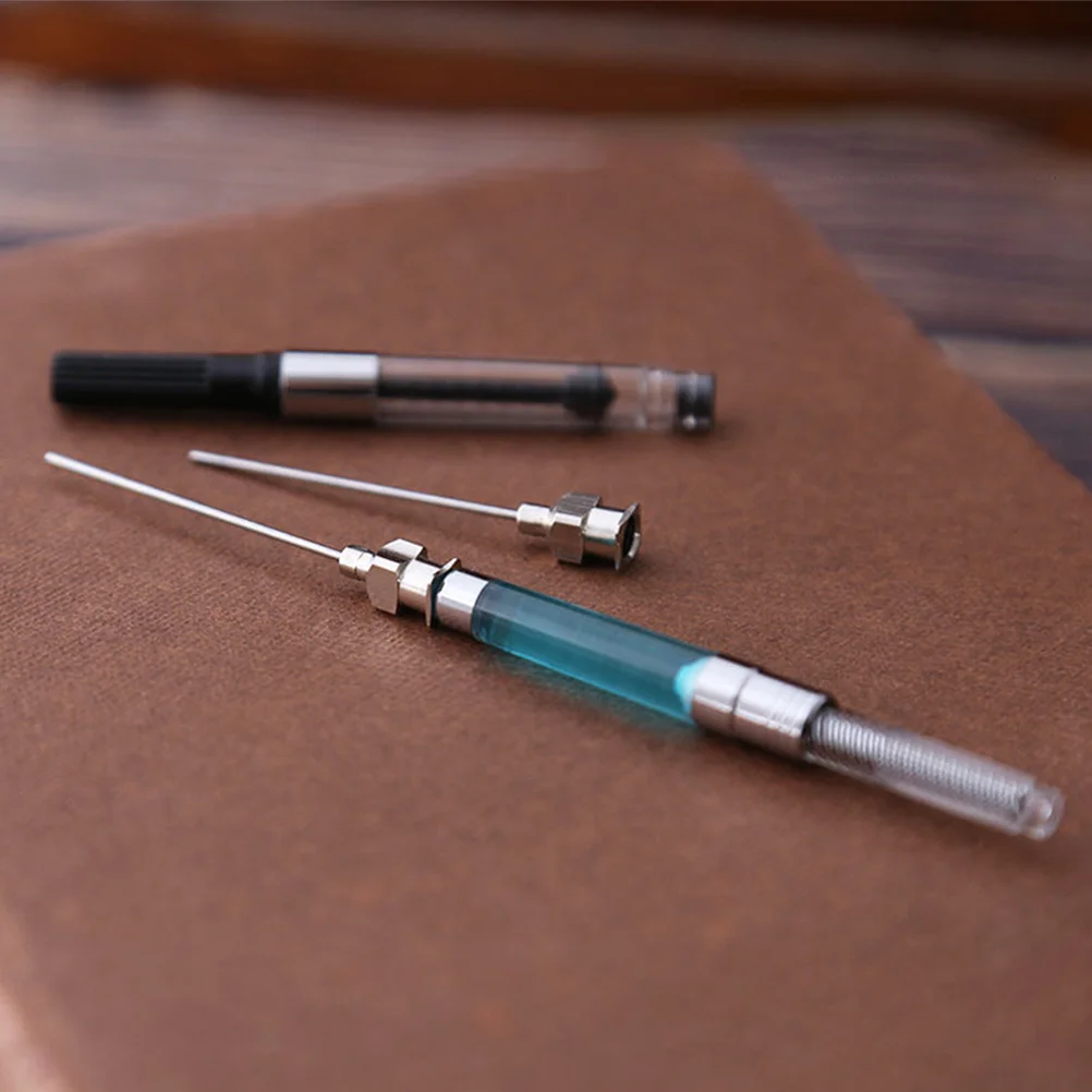 

12pcs Ink Absorber Stainless Steel Plastic Fountain Pen Ink Filler Syringe Reusable Refill Tool For Writing Calligraphy