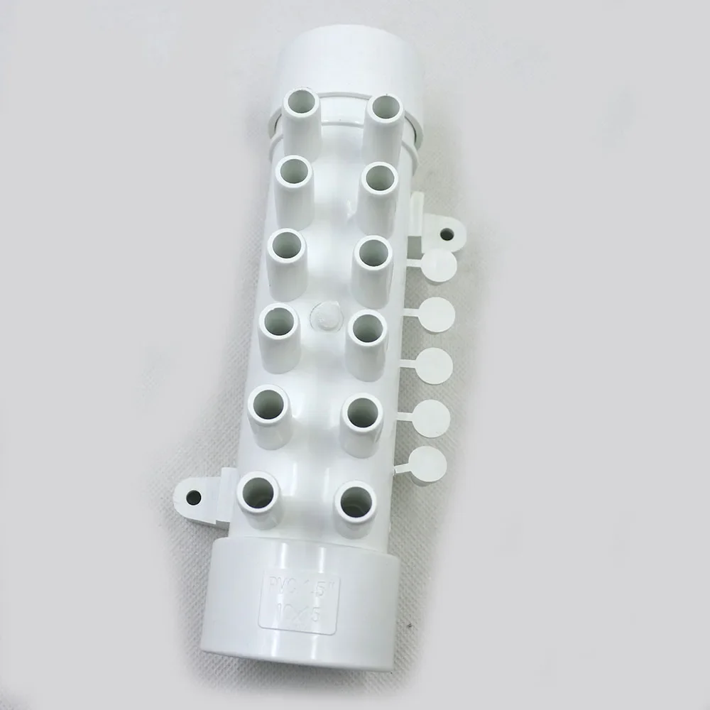 Colector de aire de hidroterapia de 1,5 pulgadas, tubo de aire dividido de 12 orificios con enchufe, utilizado junto con boquilla de aire