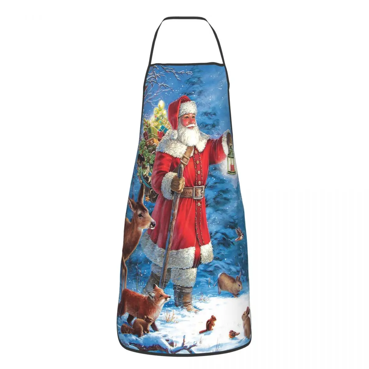 Merry Christmas Apron Household Cleaning Gardening Santa Deer New Year Bib Garden Antifouling Tablier Adult