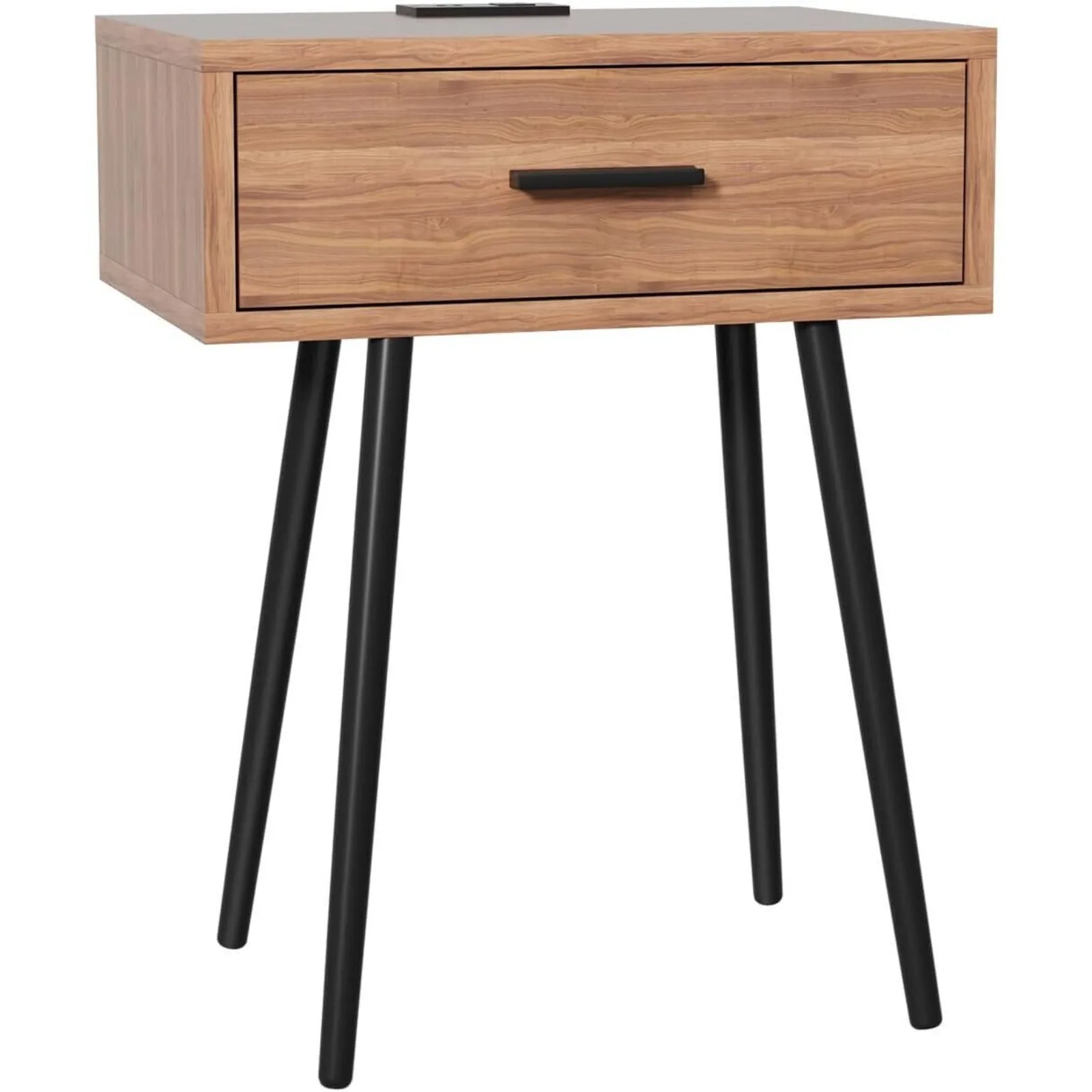 Nightstand Bedside Table 2 Drawers with Charging Station and USB Ports United States