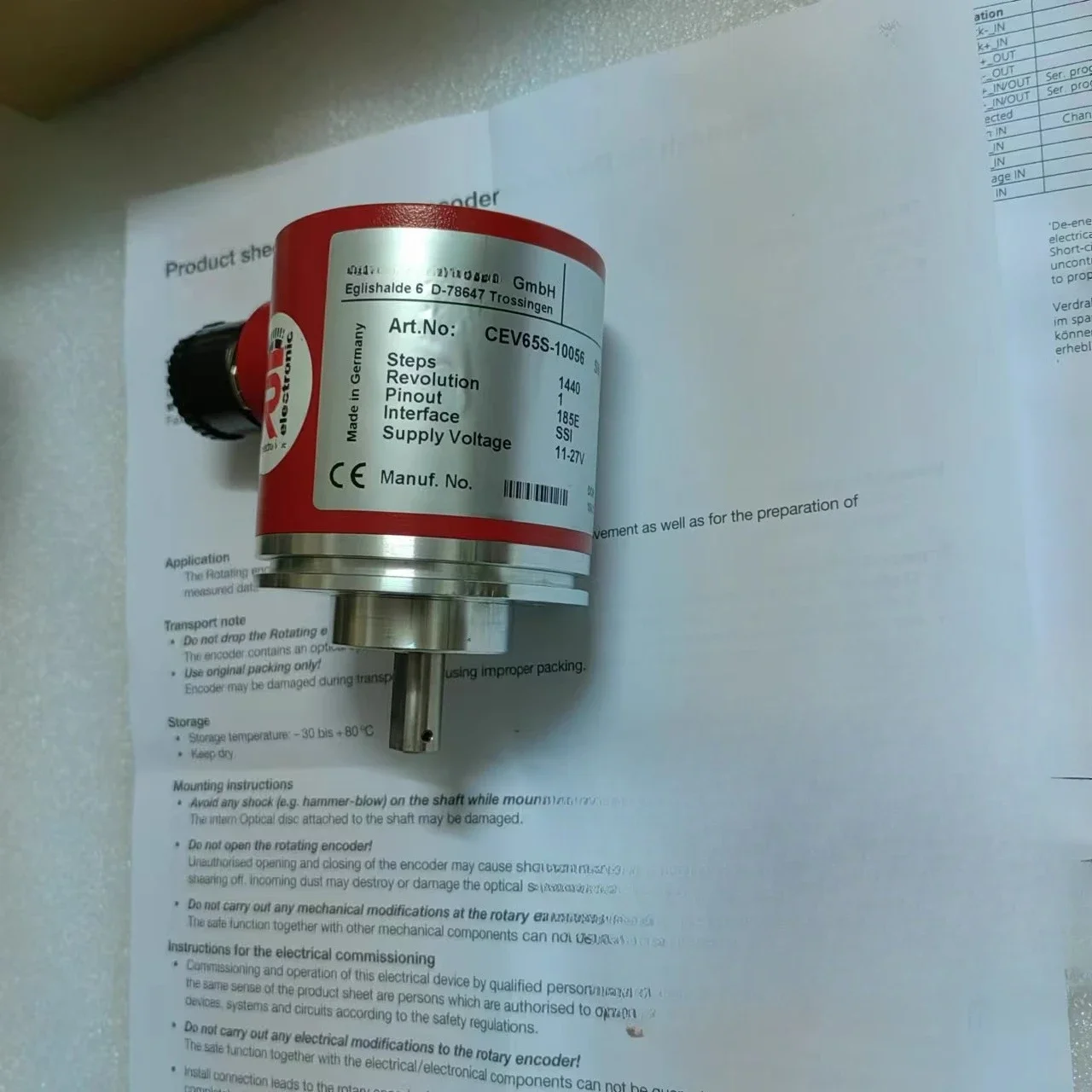 

TR Electronic Encoder CEV65S-0035 CEV65S-10056 CEV582S-00079