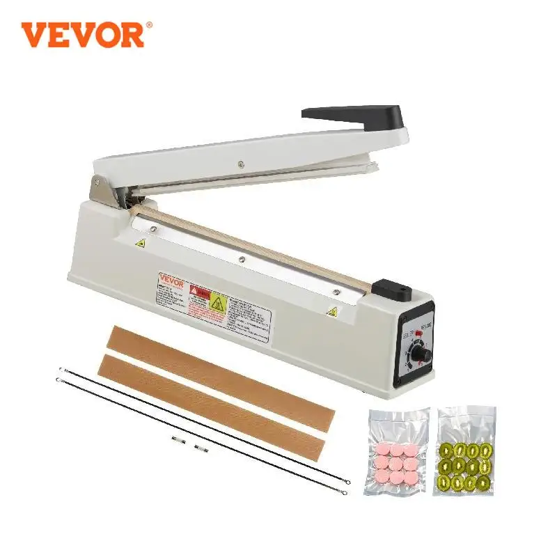 vevor manual heat sealing machine impulso poly bolsa sealer modo de aquecimento ajustavel para plastico mylar pe pp bags 12 16 polegada 01