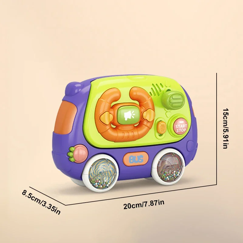 Babymuziekbus Peuterspeelgoed Elektrisch rijdende auto Stuurwiel Vroeg educatief muzikaal speelgoed voor 0-36 maanden Games voor baby's