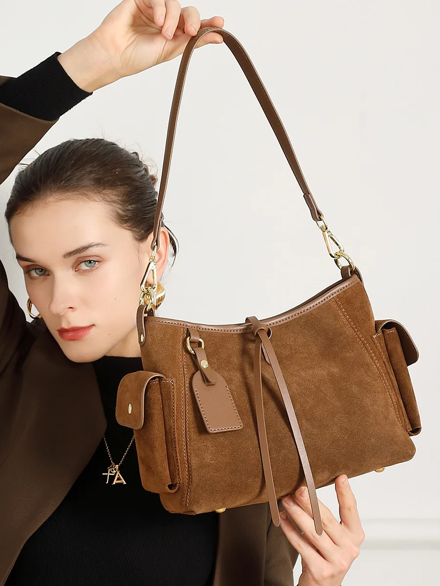 

Ретро модная мотоциклетная сумка из натуральной кожи, женская осенне-зимняя новая модная сумка на плечо, подмышки, универсальная сумка через плечо