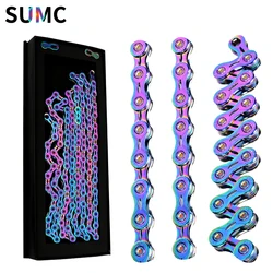 SUMC Rainbow Bicycle Chain 9 10 11 12 Speed 116Links MTB Road Bike Chain, 9V, 10V, 11V, 12V for SHIMANO, SRAM, Bike Accessories