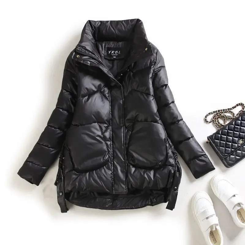 Winter Warm Coat Women\'s Fashion New Solid Color Hood Filled Down Cotton Coat Women\'s Clothing Winter Jacket Women 2023