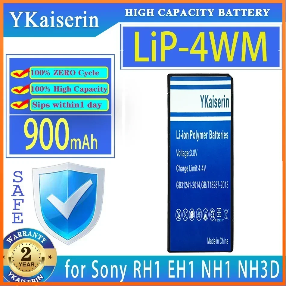 YKaiserin Battery LiP-4WM LiP4WM 900mAh for sony RH1 EH1 NH3D NH1 MJ97 HMD Charger Bateria