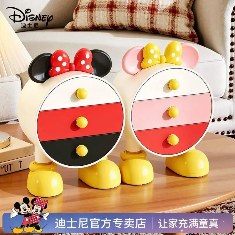 Disney Minnie Desktop Storage Box Cute Dopamine Drawer Style Storage Office Desk Dormitory Entrance Miscellaneous Storage Rack