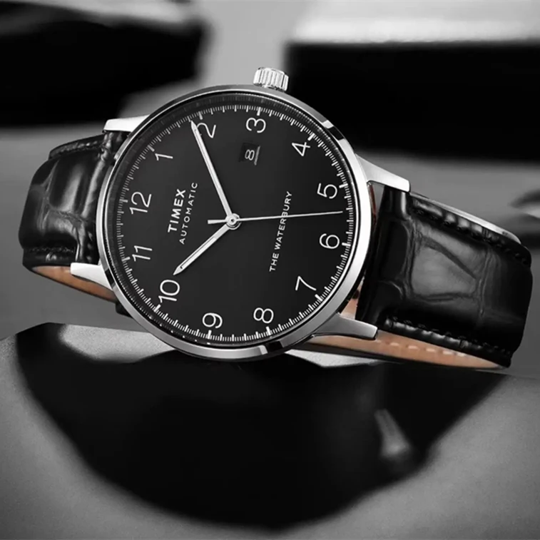 TIMEX 2-Color Automatic Mechanical Watch Men's and Women's Fashion Watch Leather Strap Sports Waterproof Watch Casual Watch