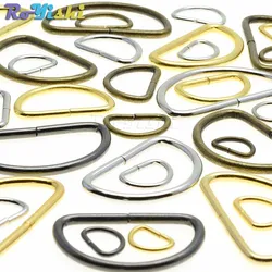100pcs/pack Non-Welded Nickel Plated D Ring Semi Ring Ribbon Clasp Knapsack Belt Buckle