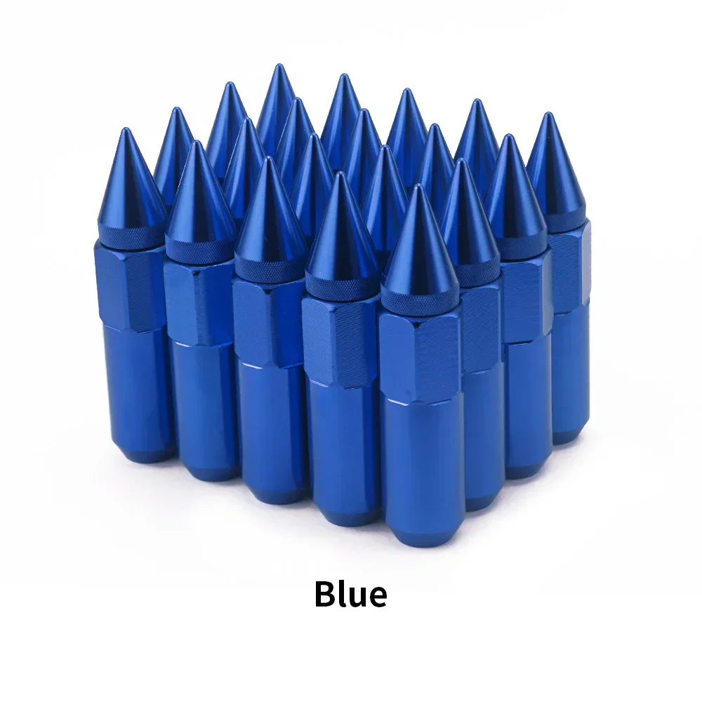

20pcs Universal Aluminum Extended Lug Nuts 12x1.5 12x1.25 Dual Thread Pitch 60mm Racing Lug Bolts for Aftermarket Wheels Rims