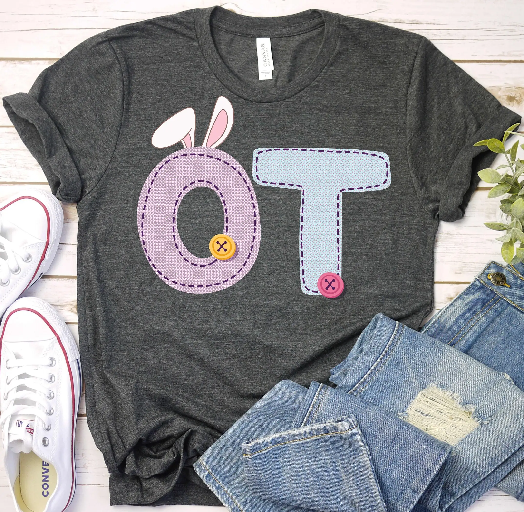 Occupational Therapy Easter T Shirt Therapist Bunny Ot