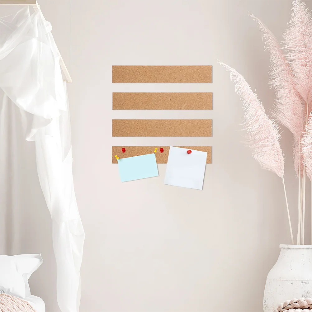 

10Pcs Self-Adhesive Frameless Cork Strips for Office Home Walls Memo Bulletin Boards Natural Corkboard Strips for Photos Notes