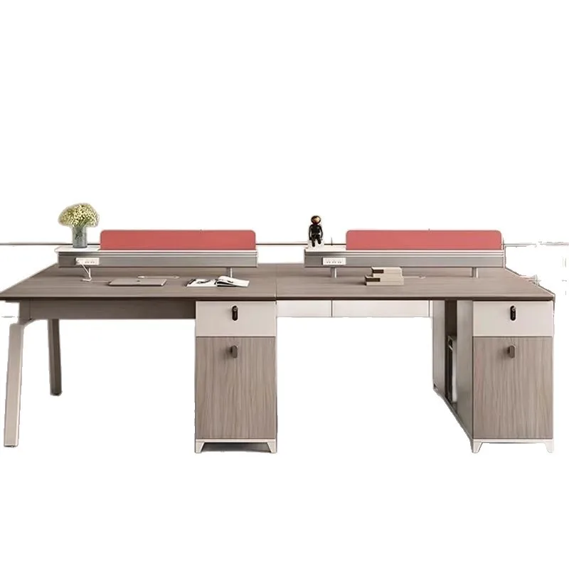 Staff office desk and chair combination 4 four 6 people Shenzhen office screen card seat workstation simple and modern