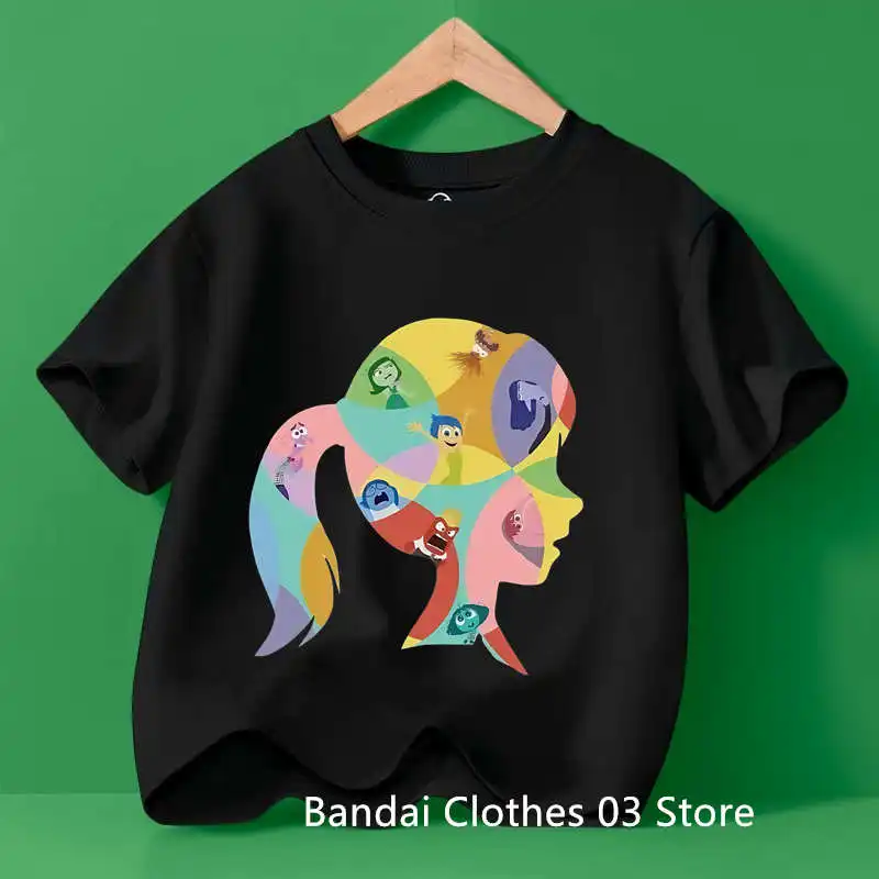 

Inside Out 2 T-shirts for Children Anime Cartoon Black Short Sleeved Shirt Boys Girls Summer Fashion Kawaii Clothing Kid Clothes