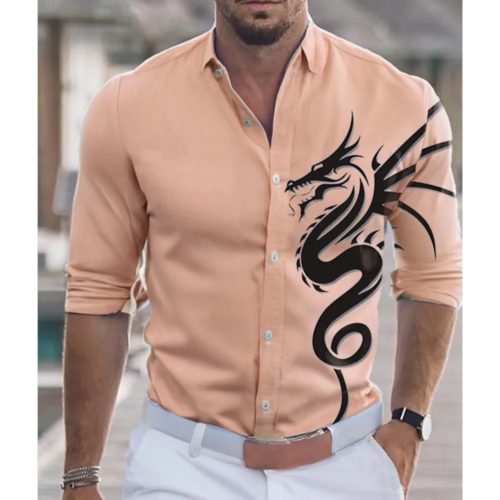 

Men's Bottom Shirt Pattern Boat Rudder V Neck 3D Outdoor Street Long Sleeve Printed Clothing Sports Casual Plus Size Shirt