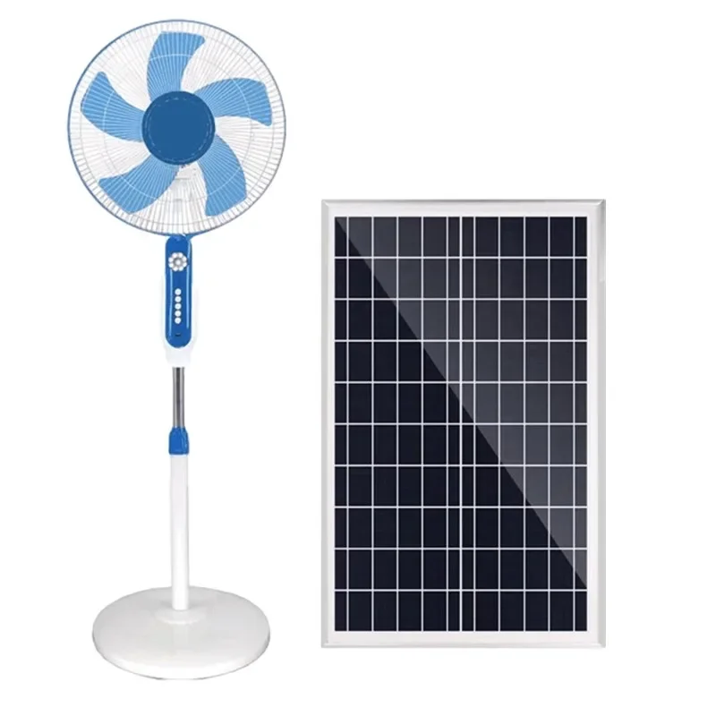 Yaotou large wind solar fan, USB mobile phone charging floor fan, silent indoor and foreign direct use