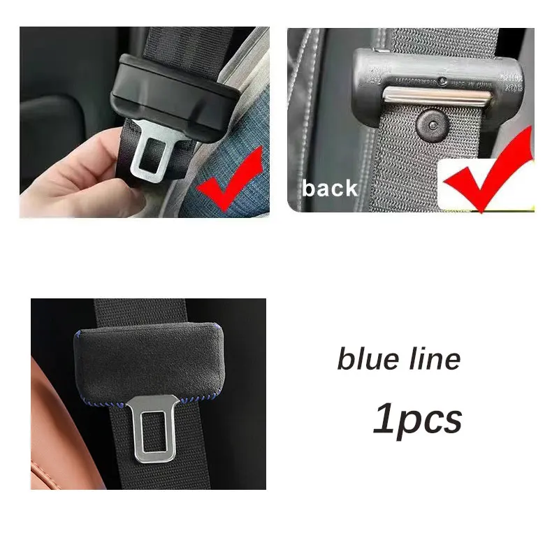 Universal Car Seat Belt Buckle Clip Protector leather Interior Button Case Anti-Scratch Cover Safety Accessories