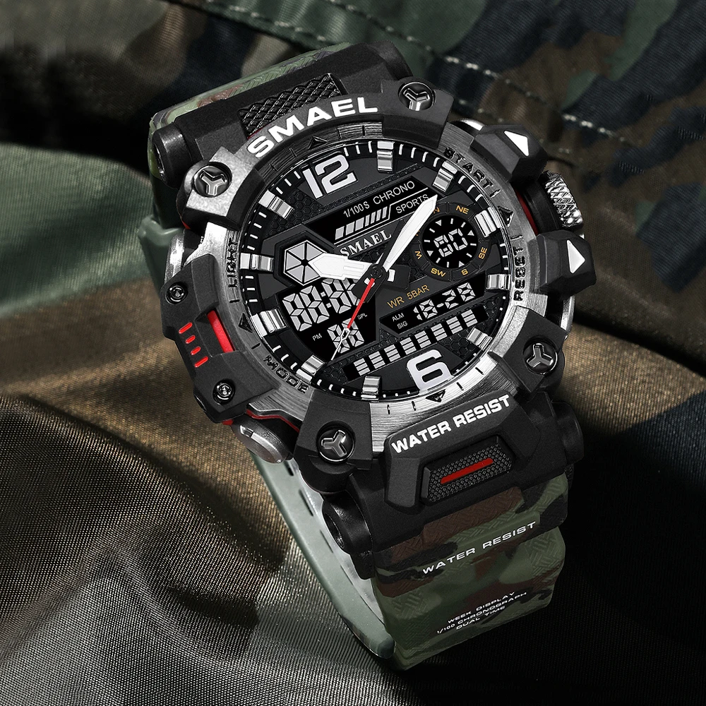 SMAEL Fashion Military Watches for Men Luxury Original Sports Chronograph Watch ​Waterproof Quartz Clock Digital WristWatch