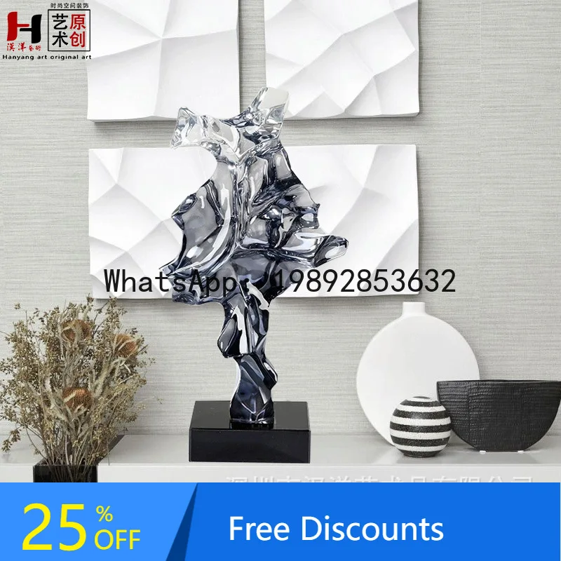 

CZ Taihu Stone Model Room Ornament Transparent Decoration Creative Abstract Home TV Cabinet