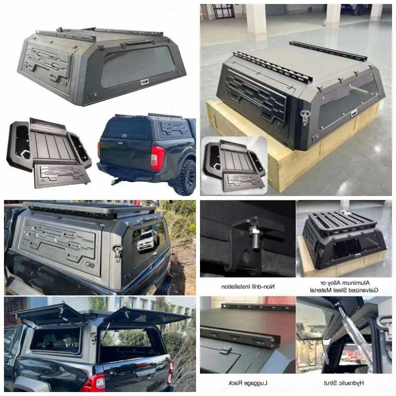 Hot Sale Pickup Bed Topper Ute Camper Shell Aluminum Hardtop Truck Canopy for 2014 2018 2019 Navara D23 D40