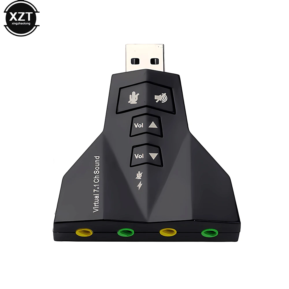 Внешняя виртуальная USB-карта SOUND 7 в 1-канальный 3D-звуковой аудиоадаптер Двойной микрофон Двойной аудиоинтерфейс Независимый выход