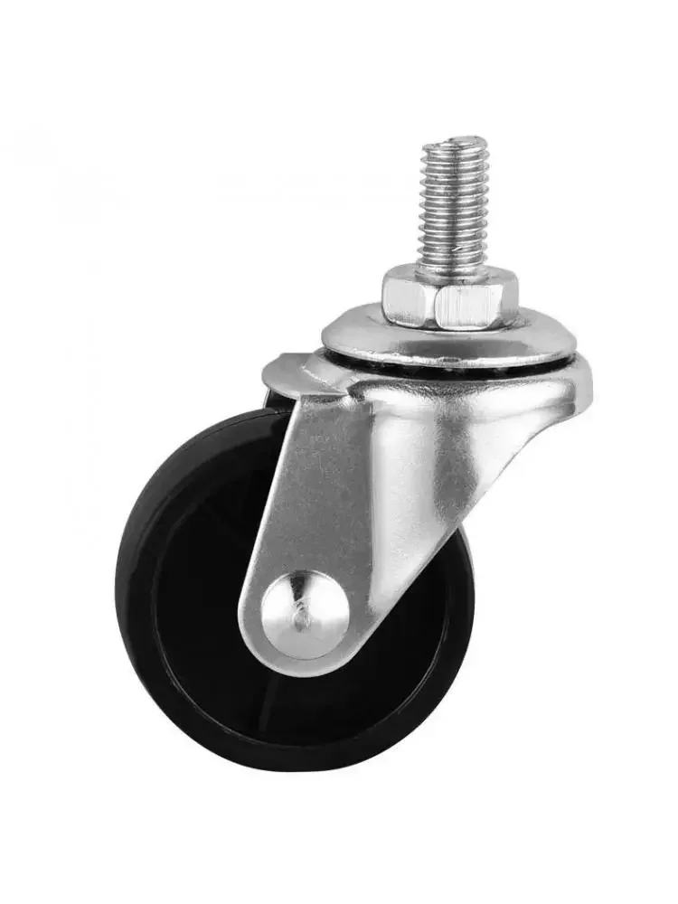 4 Pcs/Lot  2 Inch Caster Black PP Universal Wheel M8 Screw Furniture, Diameter 50mm Split Cart