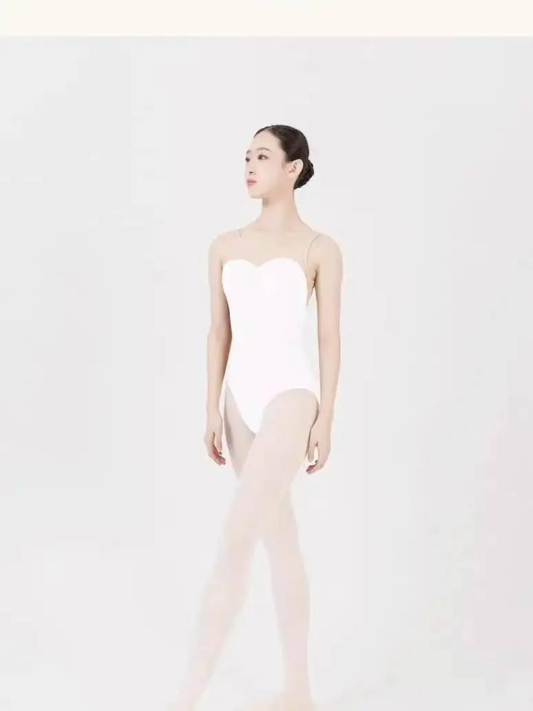 ملابس رقص باليه من التول والألياف اللدنة قابلة للتنفس للنساء بدون أكمام - قميص قصير مطاطي لممارسة الباليه والرقص المعاصر