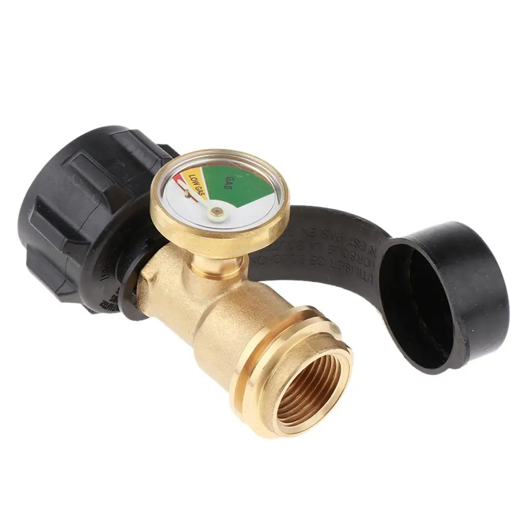 QCC1 Propane Tank Splitter Brass 3 Way Gas Fitting Tee Valve for Camping Heater BBQ Grill Connector
