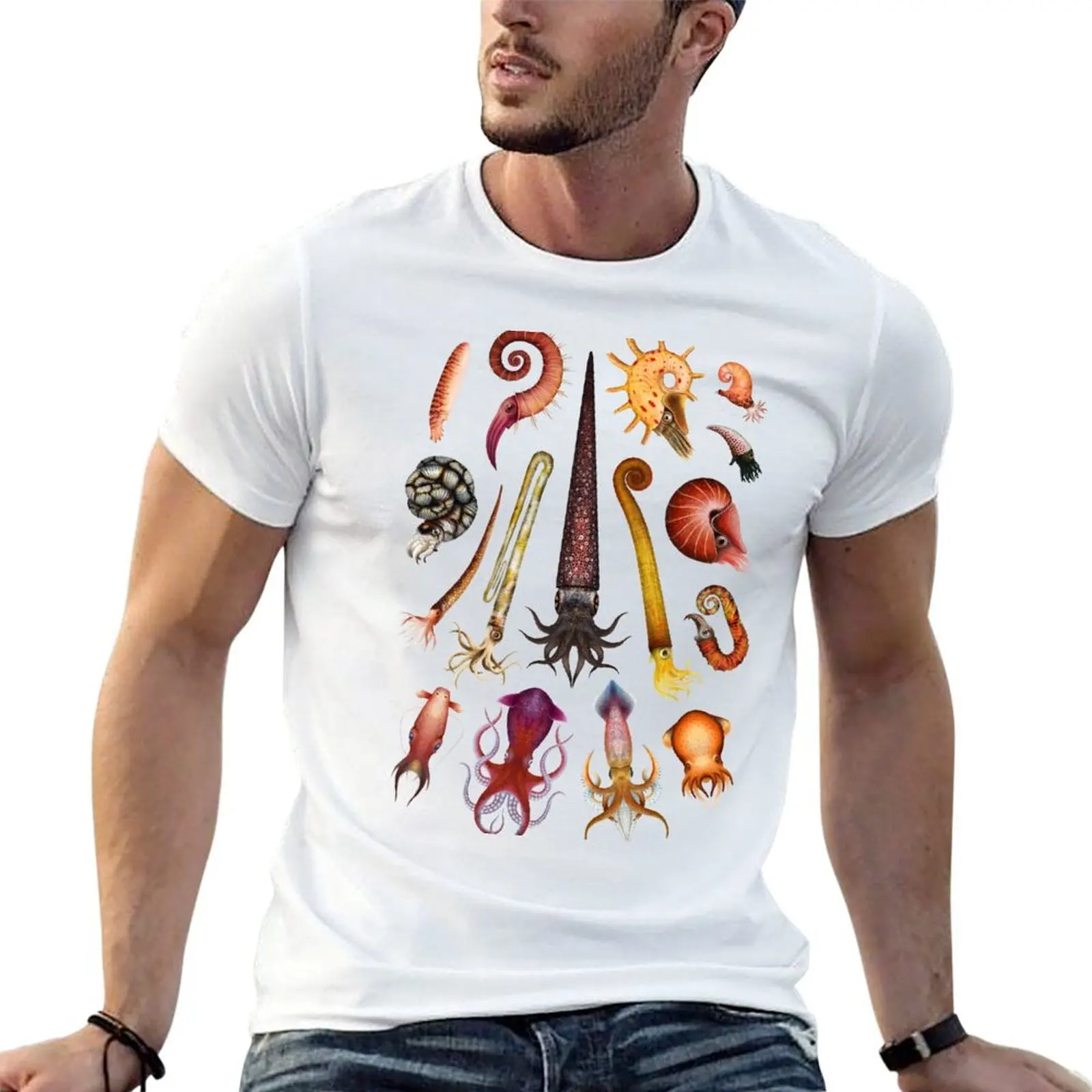 Cephalopods Plate T-Shirt rapper graphic tees quick-drying slim fit t shirts for men
