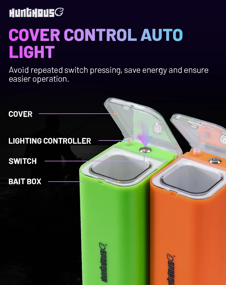 Hunthouse UV-Akkumulator LED-Ultraviolettlampe 21,5*10,5*7cm für leuchtende Angelköder, Zusatzlicht, Angelwerkzeug LW318 – Detail 4