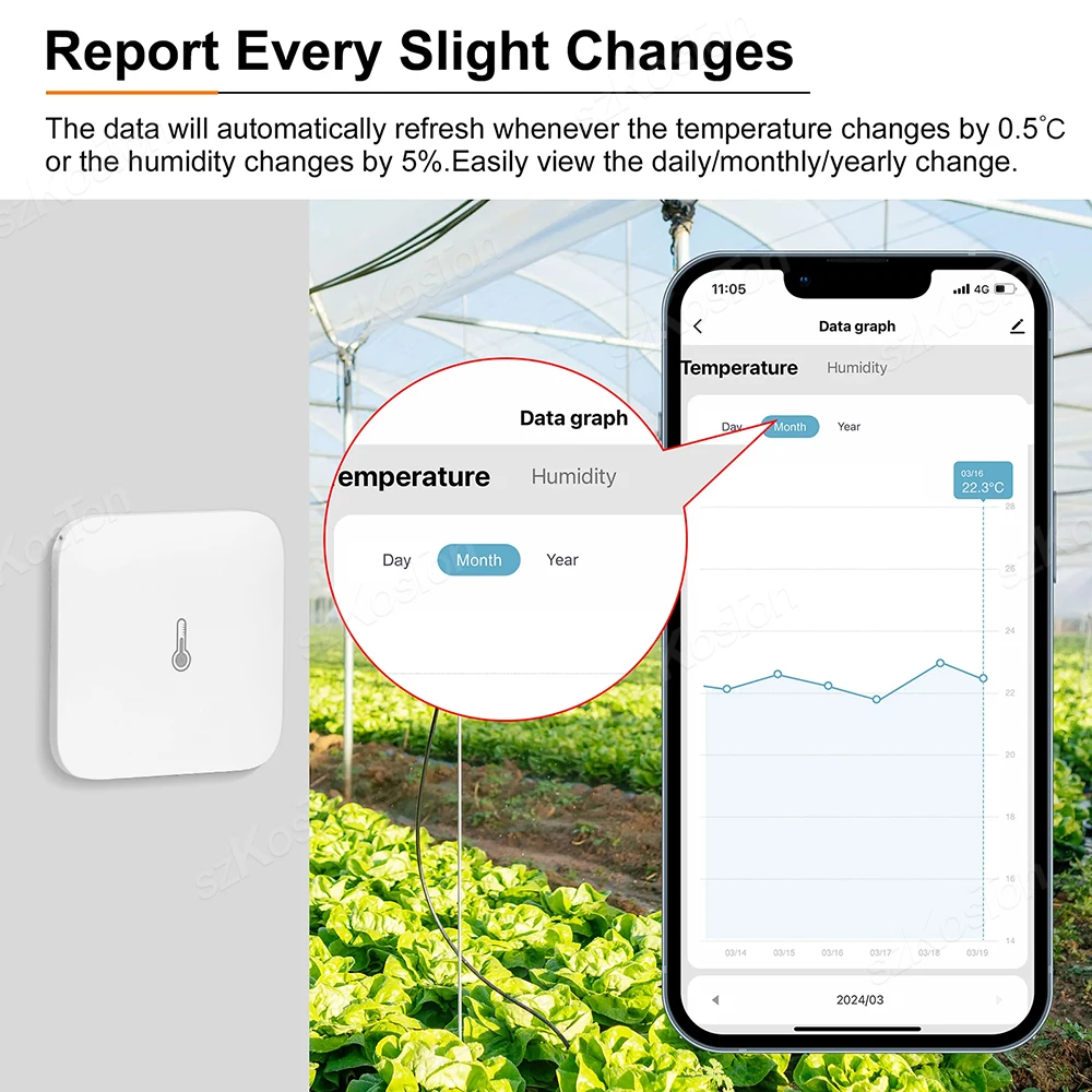 eWeLink APP Inteligentny czujnik temperatury i wilgotności ZigBee ze smyczą Wewnętrzny higrometr Termometr dla Alexa Google Home