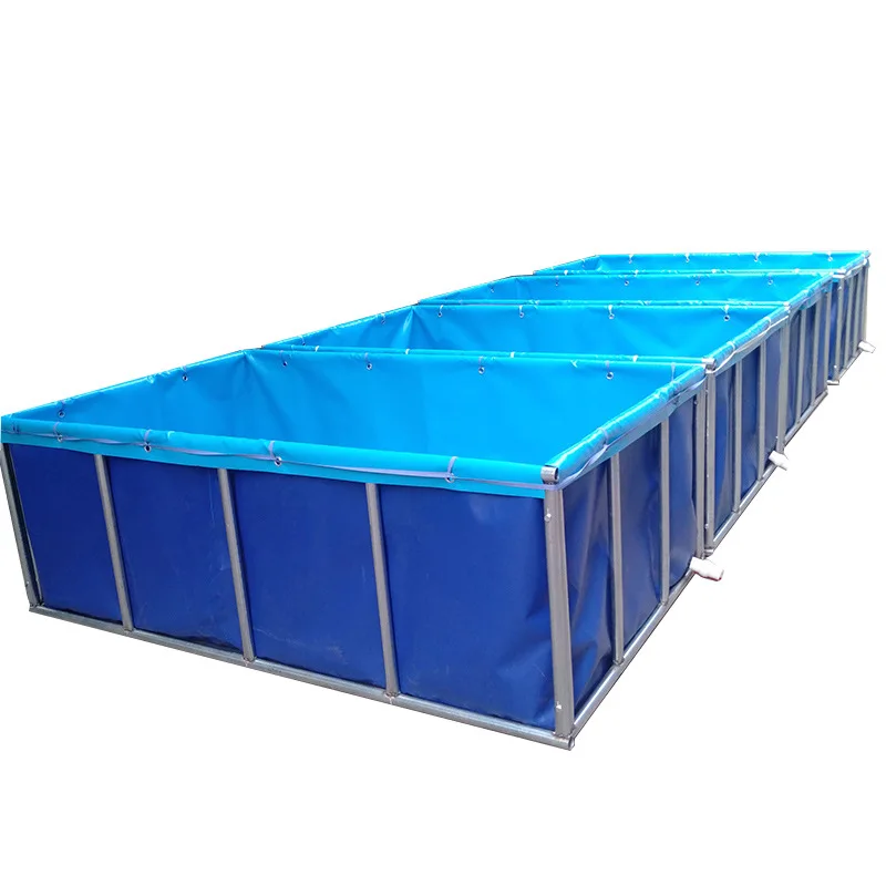 

Large canvas stainless steel folding rectangular mobile pool bracket breeding pond