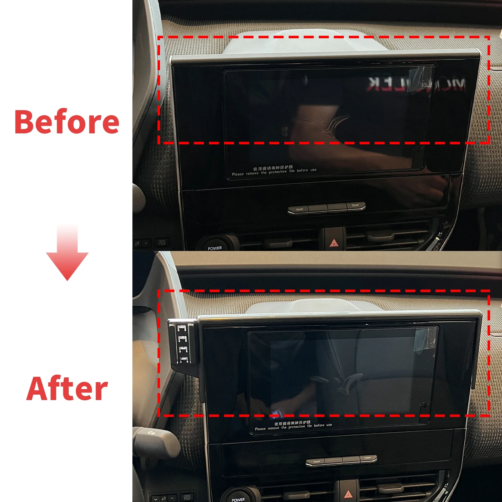 fit for Toyota bZ4X 2022 2023 2024 (12.3/8inch) Custom Fit Phone Holder Mount Dashboard Screen Base No Drill Car​​ accessoires