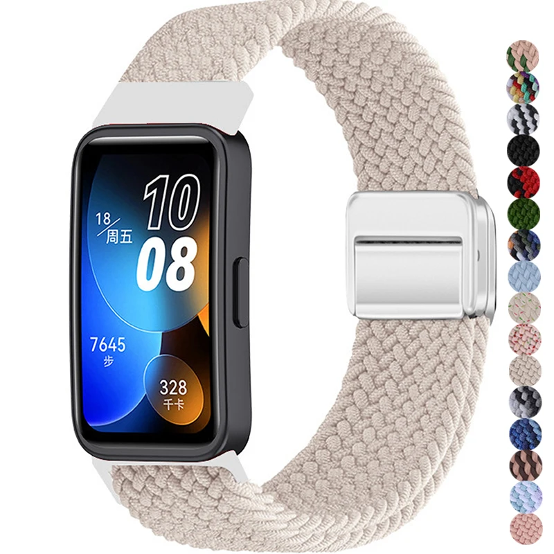 

Nylon Braided Loop Strap For Huawei Band 10 9 8 Adjustable Magnetic Buckle Bracelet For Huanwei Band 10/9 Wristband Accessories