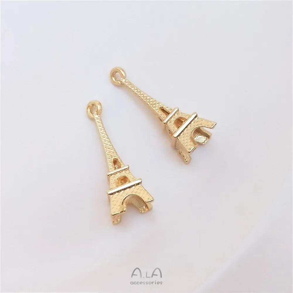 

14K Gold-plated Eiffel Tower Pendant Handmade Diy Jewelry Pendant Bracelet Accessories Decorative Pendant K069