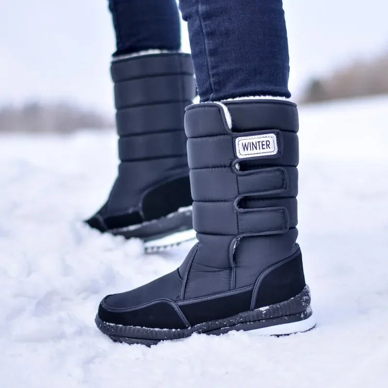 Men's Boots Warm Mid-calf Snow Boots Men Winter Shoes Thicken Plush Comfort Non-slip Platform Booties Plus Size Man Shoes