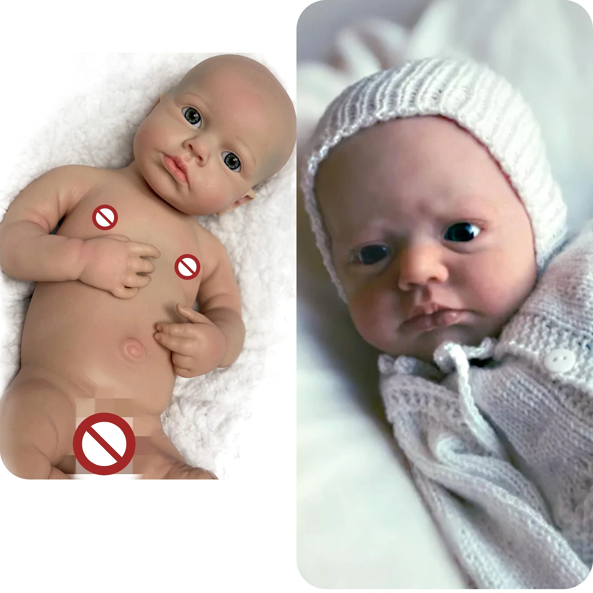 45cm Full Body Soft Solid Silicone LouLou Bebe Reborn Handmade 3D Painted Skin Lifelike Newborn Doll Corpo De Silicone Doll