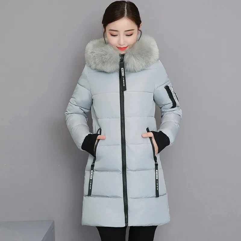 

Cotton-Padded Women 2023 Winter Clothes New Korean Version of Fashion Mid-length Cotton-Padded Women Slim Hooded Coat Female