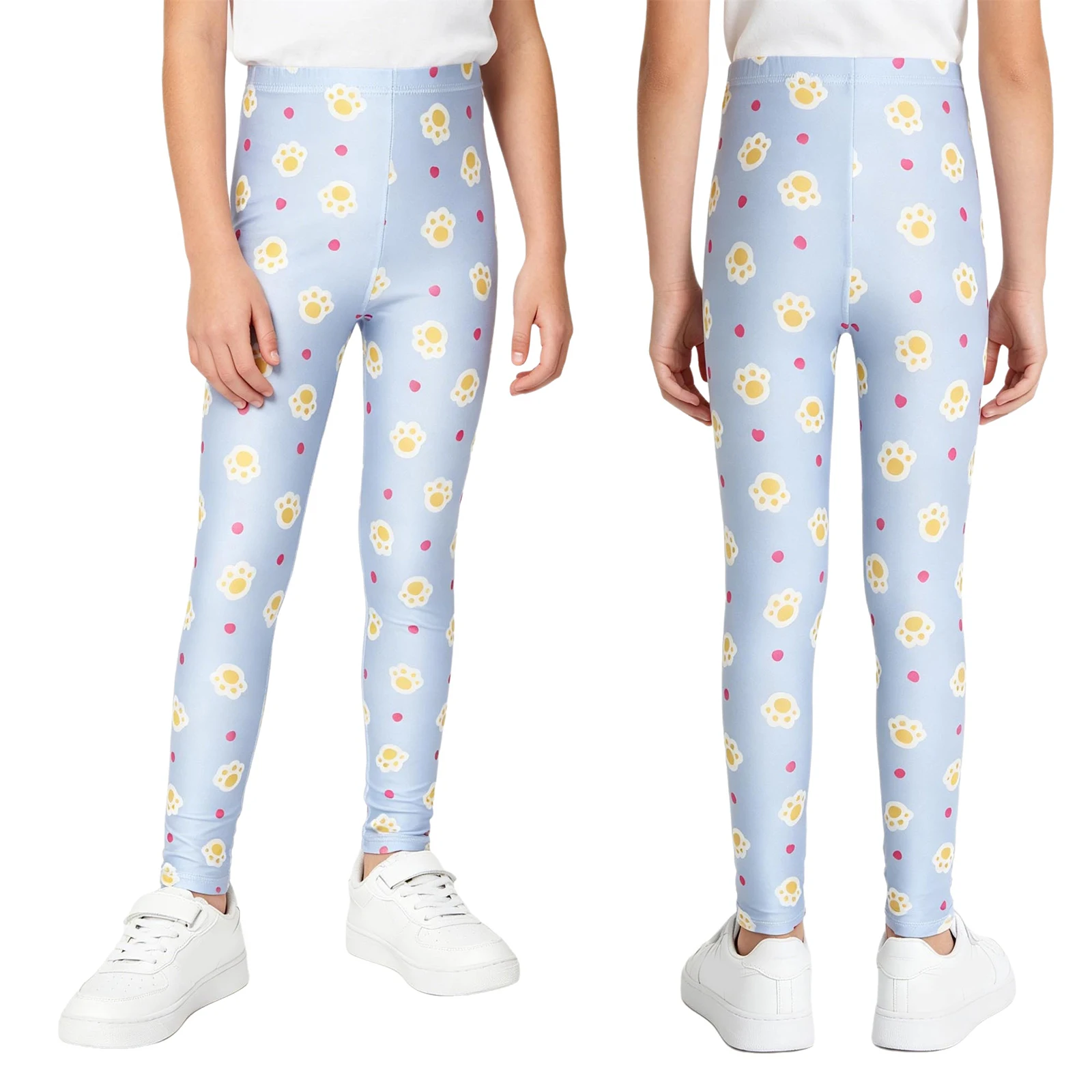 

Детские леггинсы с высокой талией и принтом для девочек, эластичные, с мягкой дышащей тканью, пижамные штаны, повседневные спортивные брюки