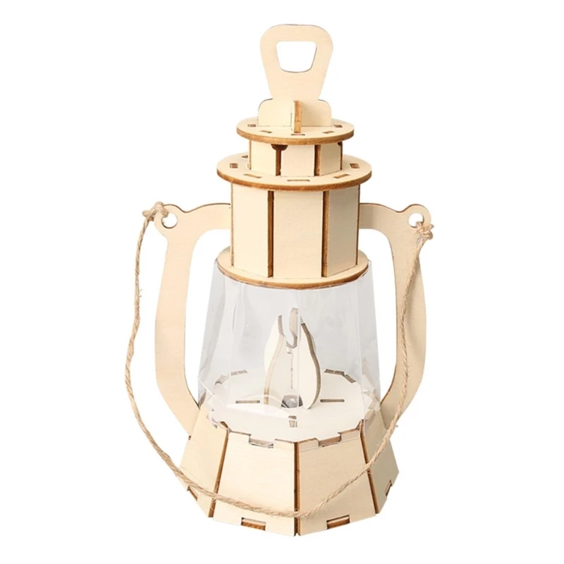 LED Illuminated Lamp Model Hands on Assembly Wooden Lamp Craft Supplies For Physics Exploration And Home Decoration K92C