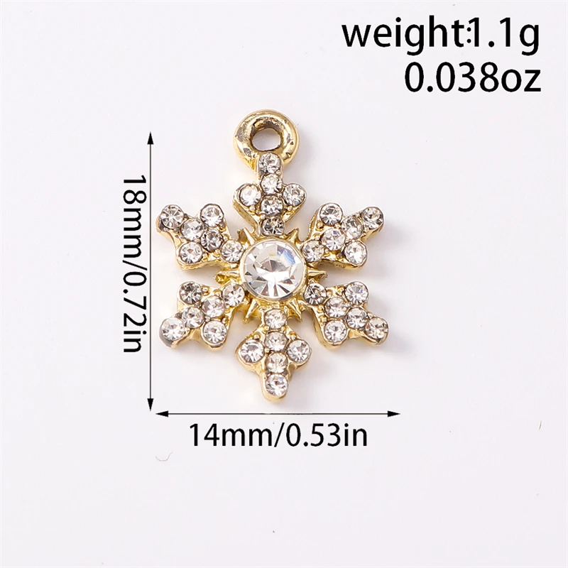 Duarte 20 Teile/los Nette Kristall Legierung Weihnachten Schneeflocken Charms Anhänger für Schmuck Machen DIY Halsketten Ohrringe Zubehör – Detail 1