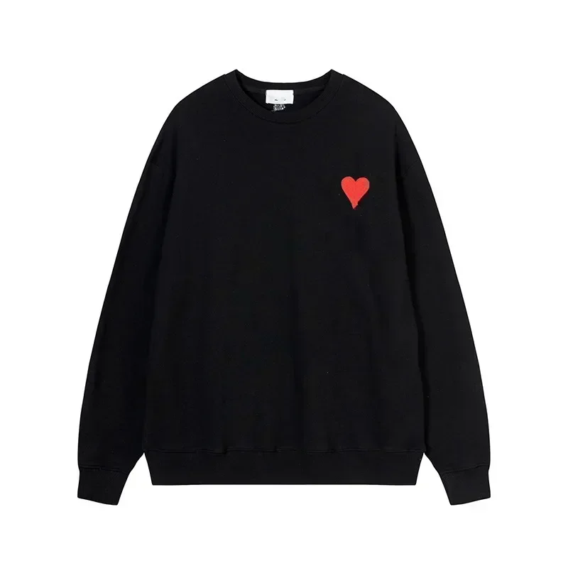 Autumn Men's Fashion Sweatshirt A Letter Heart Embroidered Pullover Casual Loose Cotton Sweatshirt Women's And Men's Clothing